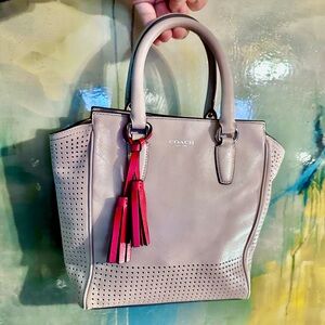 Coach Legacy Perforated Leather Tote with Red Tassels (Missing Hangtag)